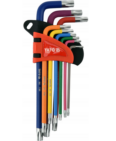 Klucze imbusowe kolorowe imbusy wkrętaki torx T10-T50 mm 9 szt YT-05633 YATO