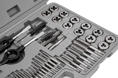 Zestaw narzynki gwintowniki kalibrowniki 60 sztuk
