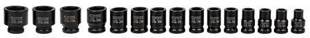 Nasadki udarowe klucze nasadowe krótkie 1/2" 10-32 mm zestaw walizka 15el FORCEKRAFT