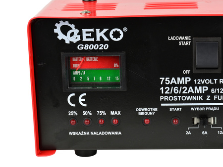 Prostownik samochodowy z rozruchem 6/12V 75A GEKO