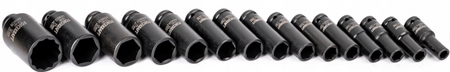 Zestaw nasadki udarowe głębokie do klucz pneumatyczny 1/2" 15el 10-36mm FORCEKRAFT