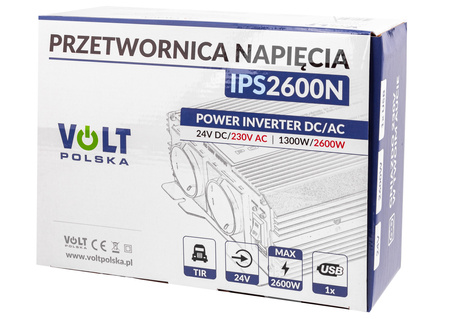 Przetwornica napięcia prądu IPS-2600N (24V/230V/2600W) VOLT POLSKA