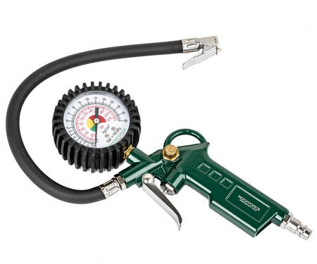 Pistolet do pompowania kół opon z manometrem manometr pompka samochodowa 16 bar ROCKFORCE