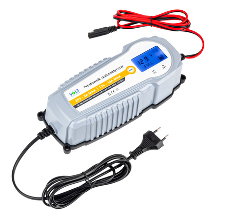 Prostownik ładowarka do akumulatora automatyczny 12-24V LCD 10A VOLT POLSKA