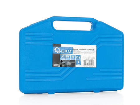 Zestaw przedłużek 1/2" 3/8" 1/4" 9szt. GEKO