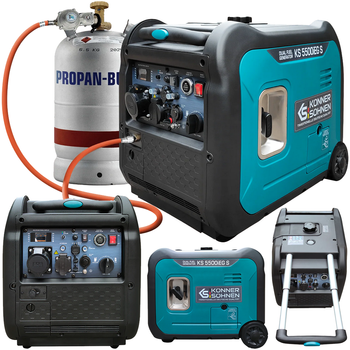 Agregat generator prądotwórczy benzynowo-gazowy inwerterowy rozruch  KS5500iEG S Könner & Söhnen KS