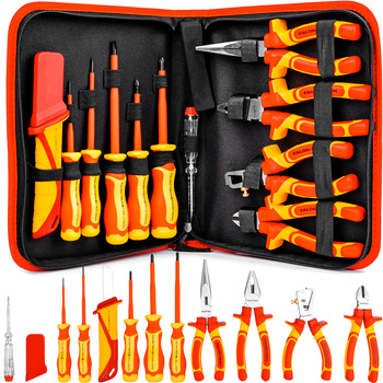 Zestaw elektryka narzędzi izolowanych wkrętaki ściągacz kabli miernik 11el FALON-TECH