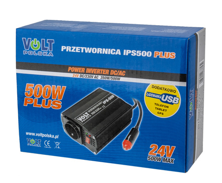 Przetwornica napięcia prądu IPS-500 PLUS (24V/230V/500W) VOLT POLSKA