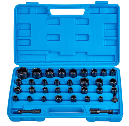 Nasadki udarowe 1/2" 3/8" adaptery 35 elementów FALON-TECH