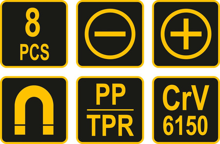 Śrubokręty Wkrętaki z Magnesem Zestaw 8szt PH PZ (śrubokręt, wkrętak) SILVER