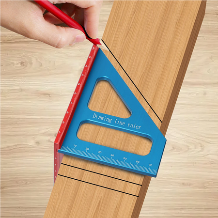 Kątomierz kątownik kwadratowy linijka 45/90° do obróbki drewna stolarski FALON-TECH