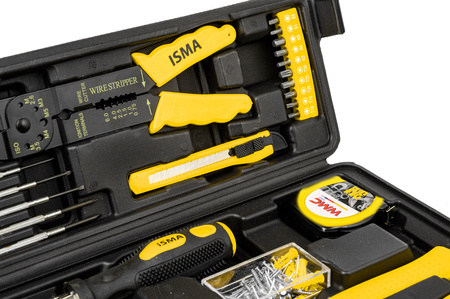 Zestaw narzędziowy klucze nasadowe imbudowe wkrętaki młotek bity 3/8" 130el WMC