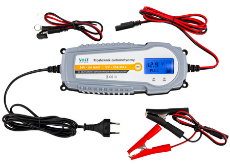 Prostownik ładowarka do akumulatora automatyczny 12-24V LCD 10A VOLT POLSKA