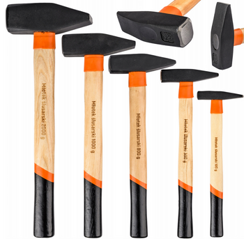 Zestaw młotków ślusarskich drewniany trzonek 100g-2000g 5 szt FALON-TECH