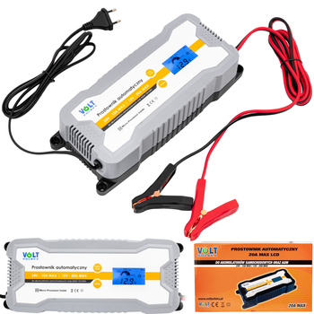 Prostownik ładowarka do akumulatora automatyczny 12-24V LCD 20A VOLT POLSKA