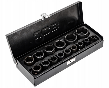 Zestaw nasadki udarowe nasadowe do klucz pneumatyczne 1/2" 10-32mm 15el JCB