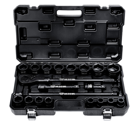 Klucze nasadowe nasadki udarowe grzechotka zestaw 3/4" 21el 17-50 mm 6-k JCB