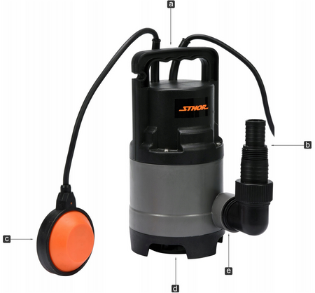 Pompa zanurzeniowa do wody brudnej czystej ścieków z pływakiem 400w STHOR