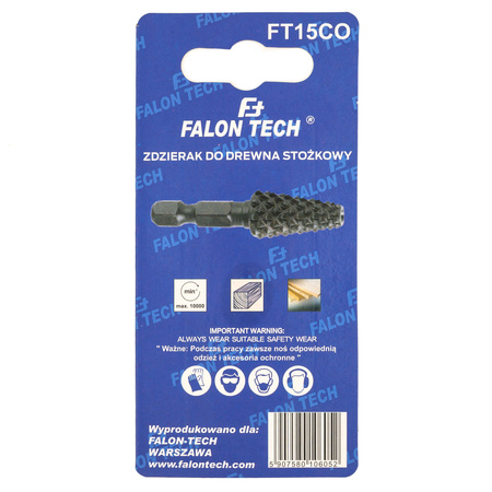 Zdzierak stożkowy frez tarnik do drewna 15mm FALON-TECH