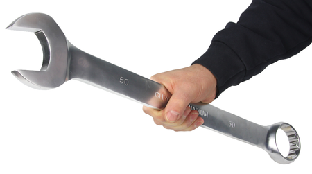 Zestaw kluczy płasko-oczkowych 6 elementów stal crv grube satyna 34-50 mm MAR-POL