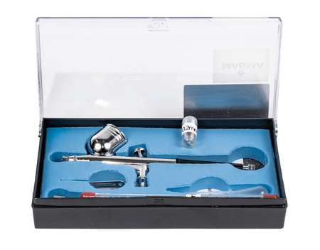 Aerograf pistolet lakierniczy z 2 dyszami (0,2 i 0,3 mm)