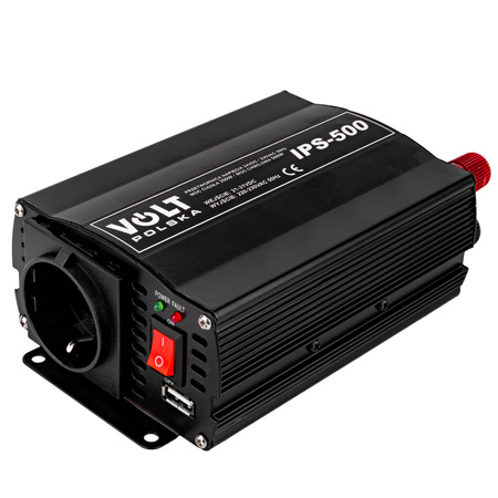Przetwornica napięcia prądu IPS-500 (24V/230V/500W) +KABLE TIR VOLT POLSKA