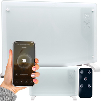 Grzejnik elektryczny TERMOGLASS PRO COMFORT 2000W - sterowanie Wi-Fi BIAŁY VOLT POLSKA