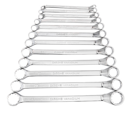 Klucze oczkowe gięte 6-32 mm 12 sztuk (płachta) GEKO