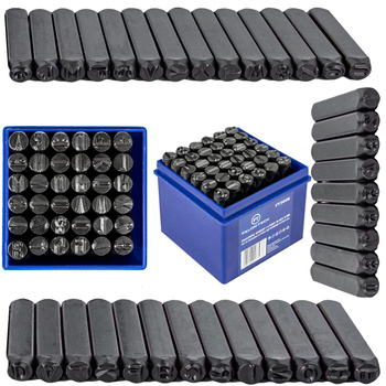 Numeratory znaczniki stemple wybijaki do metalu litery + cyfry 8mm 36el. FALON-TECH