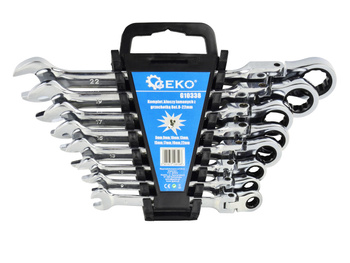 Klucze z grzechotką płasko-oczkowe łamane 8-22 8el GEKO