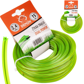 Żyłka tnąca do kosy i podkaszarki wzmocniona drutem 2.4mm 15m