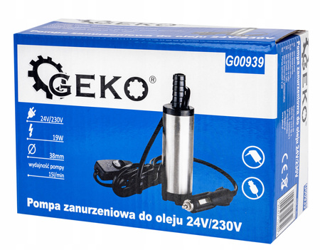 Pompka do spuszczania paliwa ropy oleju płynów mocna 24V 50mm CPN GEKO