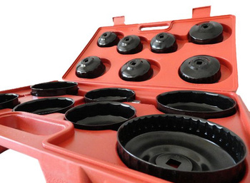 Klucze do filtrów oleju nasadowe 14 sztuk SILVER