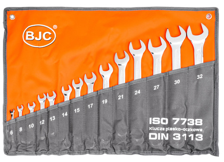 Zestaw kluczy płasko-oczkowych 6-32 14szt BJC