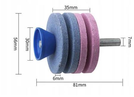 Ostrzałka do noży kosiarek podwójna na wiertarkę/wkrętarkę