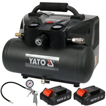 Kompresor bezprzewodowy bezolejowy pompka akumulatorowa 2x3Ah YT-23241 YATO