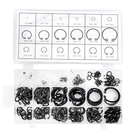 Zestaw pierścieni segera pierścienie wewnętrzne osadcze  300szt SILVER