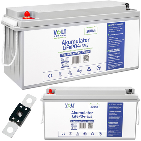 Akumulator do łodzi łódki kampera LiFePo4 BMS 200ah 12,8V 150A bardzo lekki VOLT POLSKA