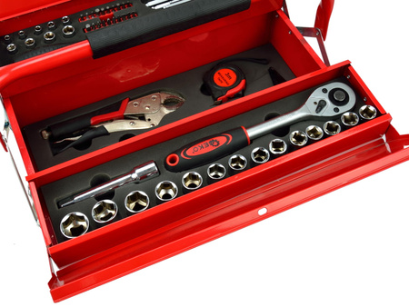 Skrzynka Narzędziowa Metalowa z Wyposażeniem 64 elementy GEKO