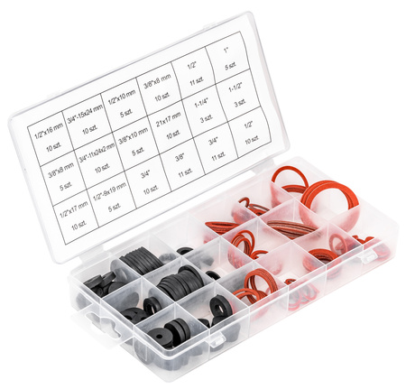 Zestaw uszczelek podkładki do instalacji sanitarnych kranu rur 144 szt FALON-TECH