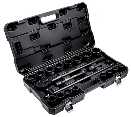 Klucze nasadowe nasadki udarowe grzechotka zestaw 3/4" 21el 17-50 mm 15-k JCB