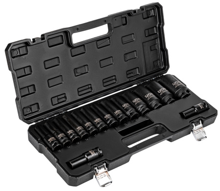 Zestaw nasadki udarowe głębokie do klucz pneumatyczne 1/2" 10-36mm 15el JCB