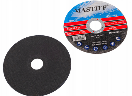 Tarcze tarcza do cięcia metalu stali 125 x 1,2 mm MASTIFF