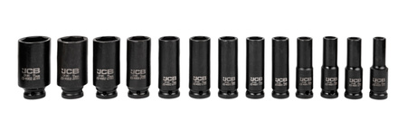 Zestaw nasadki udarowe głębokie do klucz pneumatyczny 1/2" 33el 8-32mm JCB