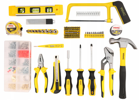 Zestaw narzędziowy klucze nasadowe wkrętaki bity nasadki walizka 650 elem. WMC