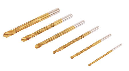 Wiertła frezujące HSS-TiN 3-8mm 6 szt. SILVER