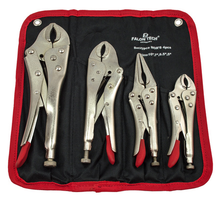 Szczypce zaciskowe Morse'a 125-250 mm (5-10") Zestaw 4 szt FALON-TECH