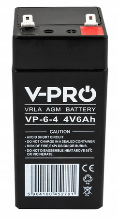 Akumulator bateria agm 4V 6Ah kasy fiskalne wagi 47x47x101mm VOLT POLSKA