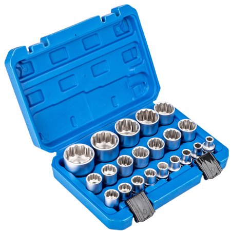 Nasadki spline 12 kąt zestaw nasadek 1/2 8-36 21el FALON-TECH