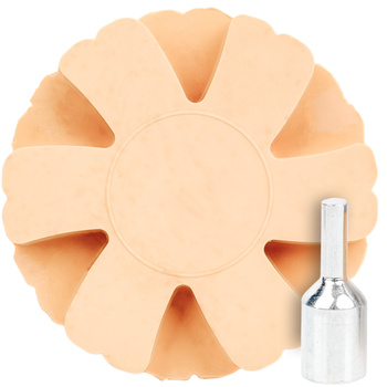 Krążek gumowy do usuwania kleju naklejek felg adapter na wiertarkę karbowana FALON-TECH